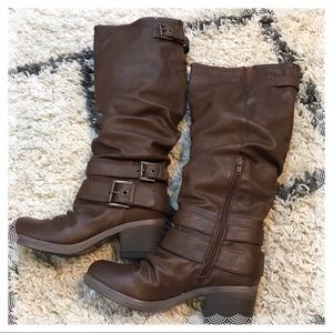 Carlos by Carlos Santana Brown Knee High Boots-6.5